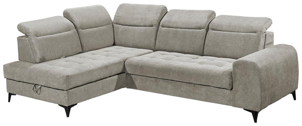 Ecksofa Rockdale Taupe S: 200x282 Cm - Taupe/Schwarz, KONVENTIONELL, Textil (200/282cm) - MID.YOU