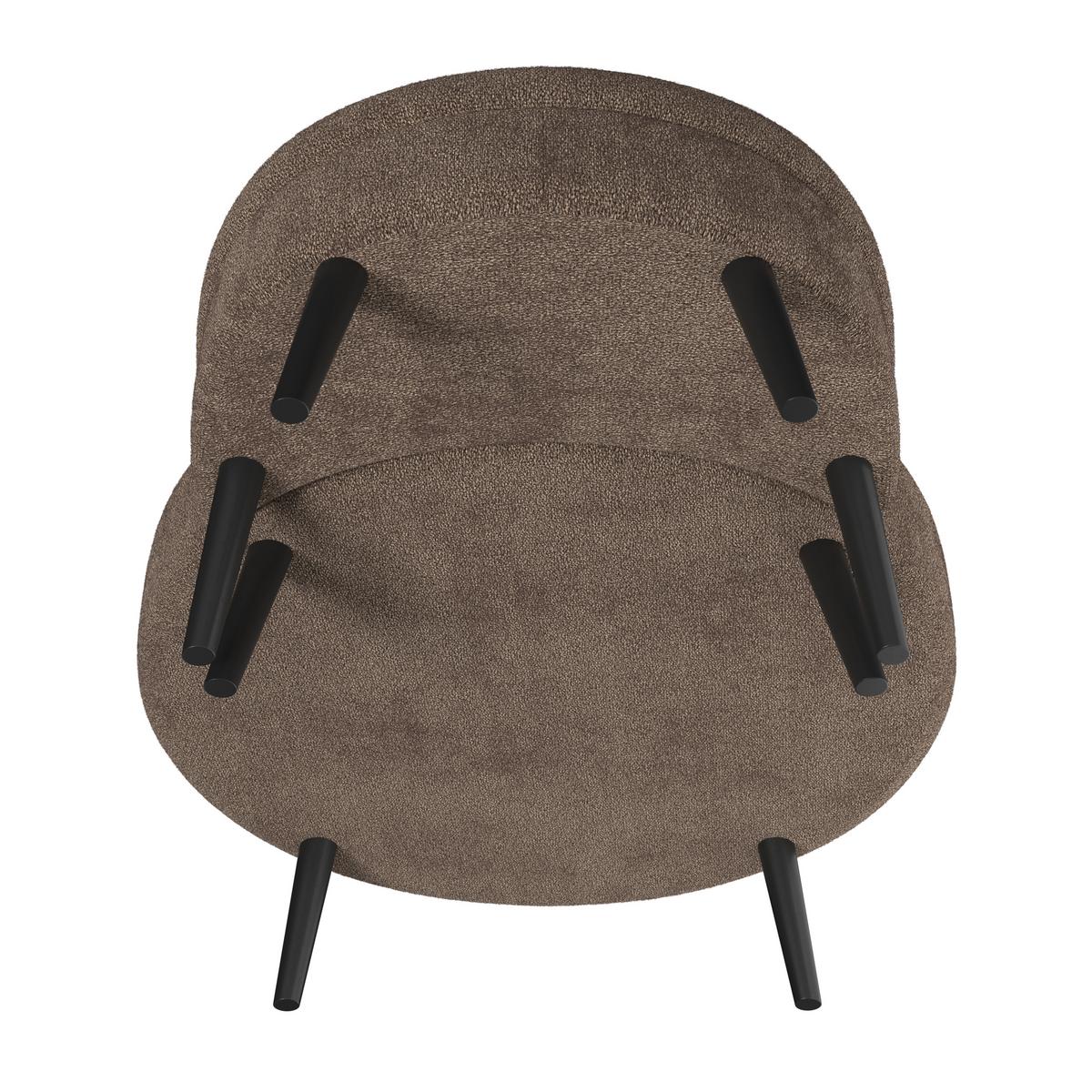 Křeslo s taburetem BIANCA, hnědá žinylka, max. 150 kg - přírodní barvy/hnědá, Moderní, dřevo/textil (111/69/152cm) - Bessagi Home