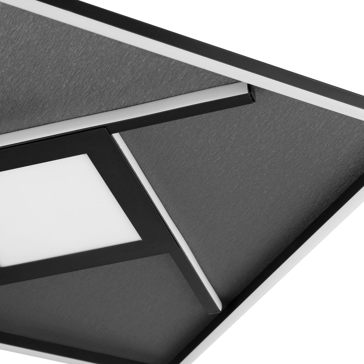 LED-Deckenleuchte Hardy Schwarz B: 46 cm - Schwarz, Design, Kunststoff/Textil (4,7/46/46cm) - Brilliant