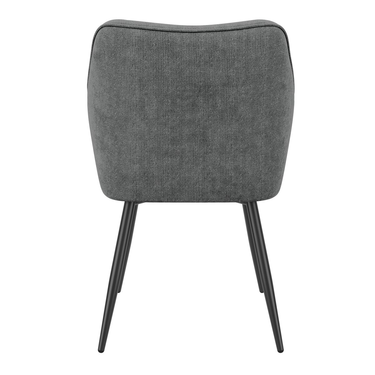Armlehnstuhl Caro grau gepolstert - Schwarz/Grau, KONVENTIONELL, Holz/Textil (55/83/61cm) - Nedis SmartLife