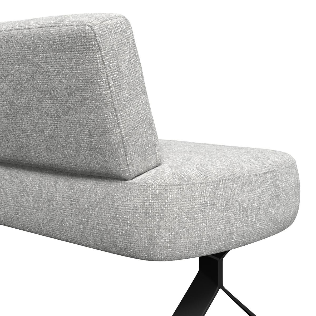 Eckbank hellgrau/Metallbeine Ulmo, S:248x176cm - Hellgrau/Schwarz, MODERN, Textil/Metall (248/176cm)