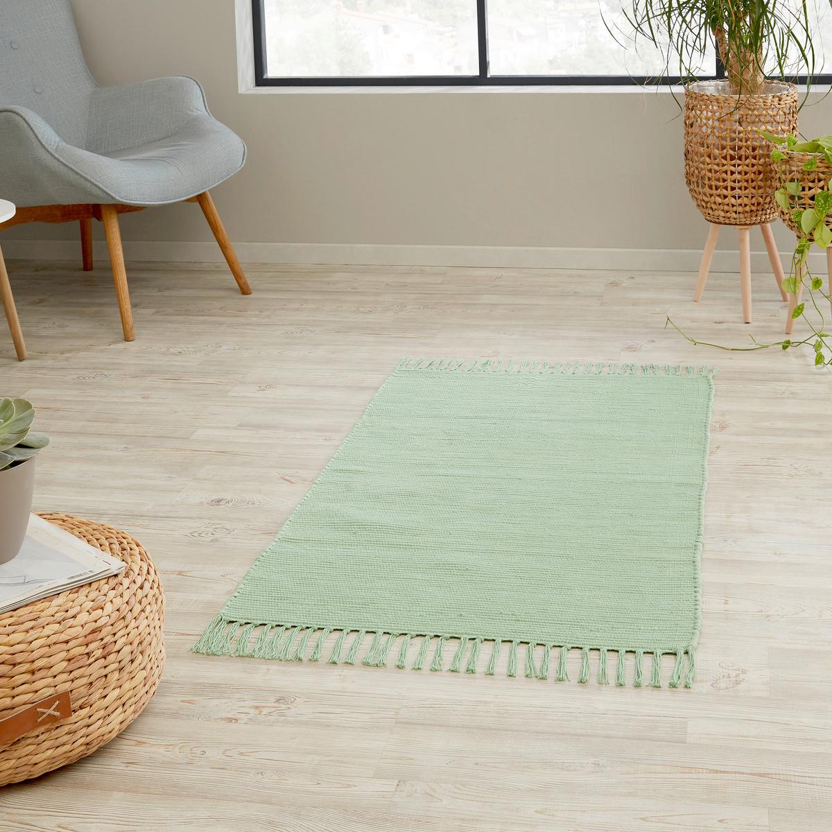 Handwebteppich Annika - Mintgrün, MODERN, Textil (70/120cm) - James Wood