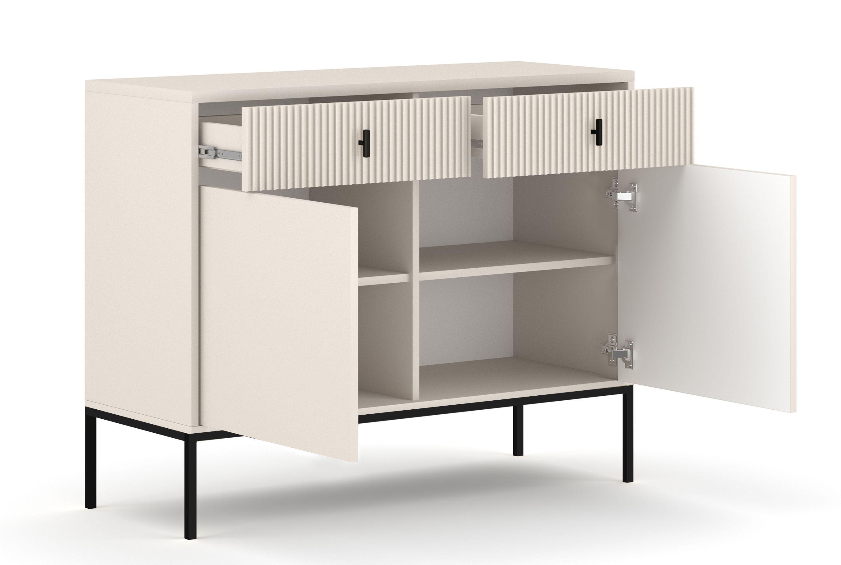Komoda, farba kašmírová, š: 104,2 cm - kašmírová, Design, kompozitné drevo (104,2/82,6/39cm) - P & B