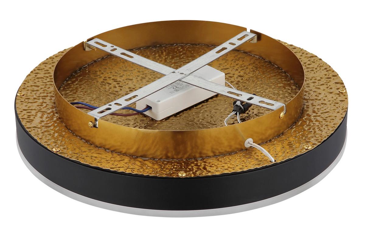 Led-deckenleuchte Hedi Schwarz Weiß Goldfarben D:40cm - Goldfarben/Schwarz, Design, Kunststoff/Metall (40/8cm) - Globo