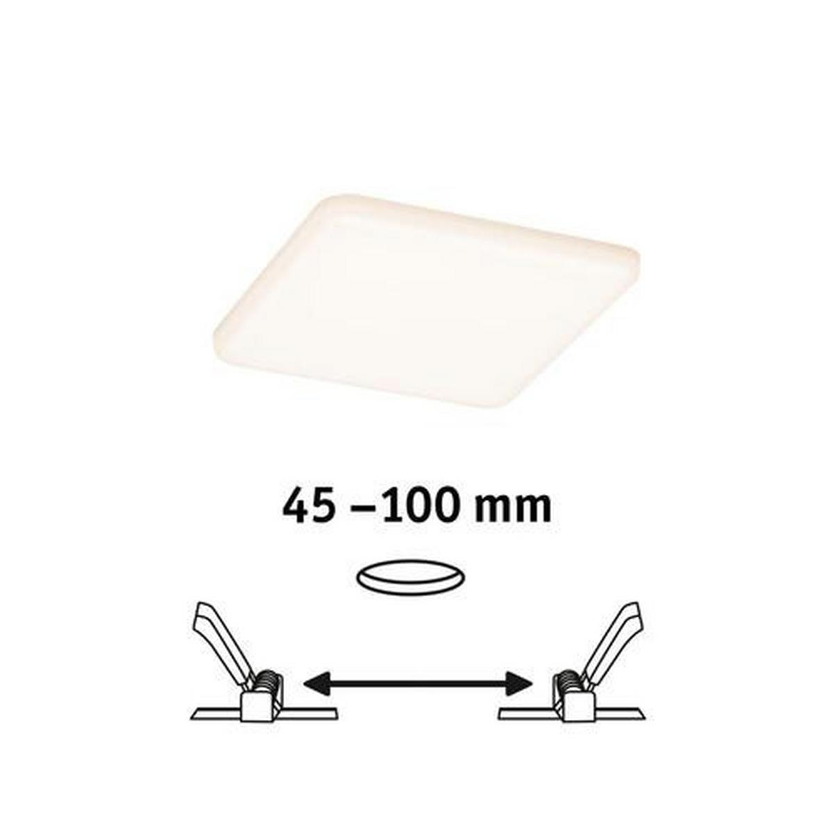 LED-Paneel L: 12,5 cm 92394 - Weiß, Basics, Kunststoff (12,5/12,5/1cm) - Paulmann