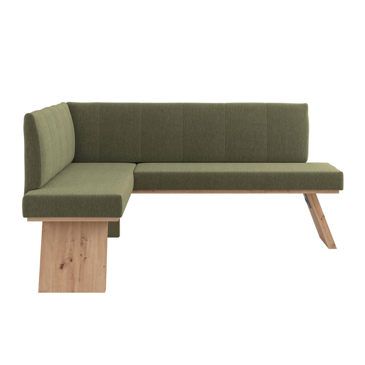 Eckbank Emma Ii - Eichefarben/Grün, KONVENTIONELL, Holzwerkstoff/Textil (140/160cm)