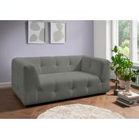 2-Sitzer-Sofa Velice, Graubraun B: 184 cm - Graubraun/Schwarz, Design, Textil (184/72/95cm) - Livetastic