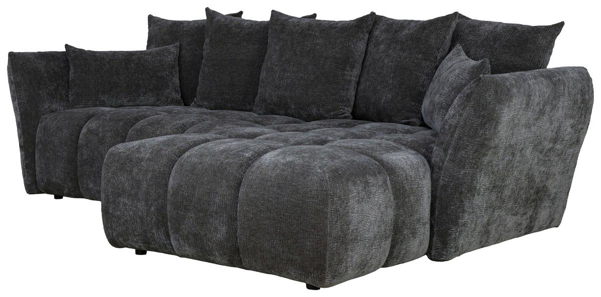Univerzálna sedačka CAMMELLIO, grafitová ženilka, 7 vankúšov - čierna/grafitová, Modern, textil (296/189cm) - Mömax
