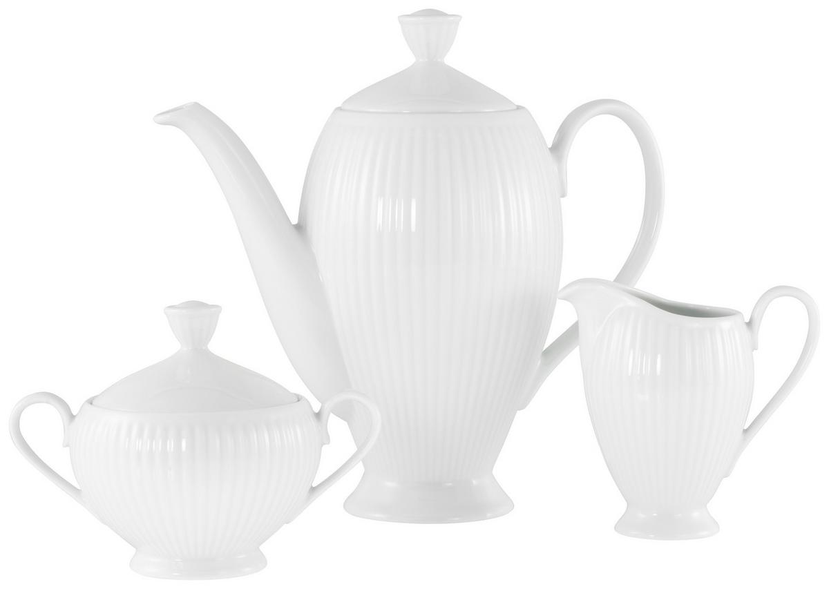 Kaffeeset Valencia 3--Teilig., Weiß - Weiß, Design, Keramik - Creatable