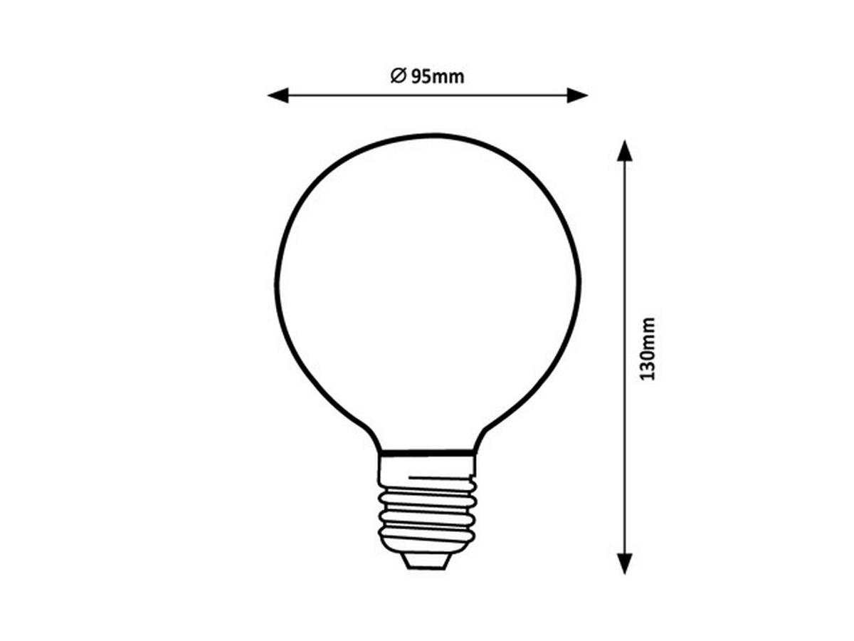 Led Izzó Fil.smart 1989 - Basics, Üveg/fém (9.5/13/9.5cm) - Rabalux