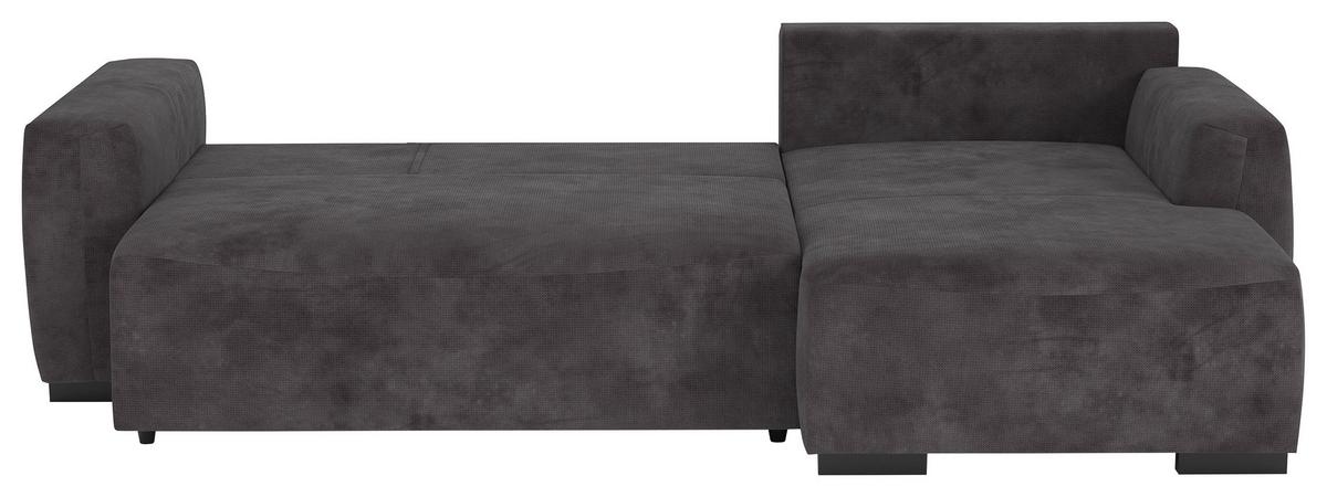 Ecksofa mit Bettfunktion Giro Mikrofaser schwarz, B: 252cm - Schwarz, Trend, Textil (252/86/170cm)
