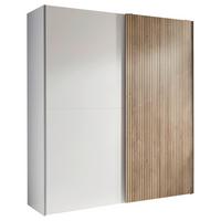 Skriňa s posuvnými dverami BERNO šírka 170 cm - biela/farba duba, Modern, kov/kompozitné drevo (170/196/57cm) - Ti'me