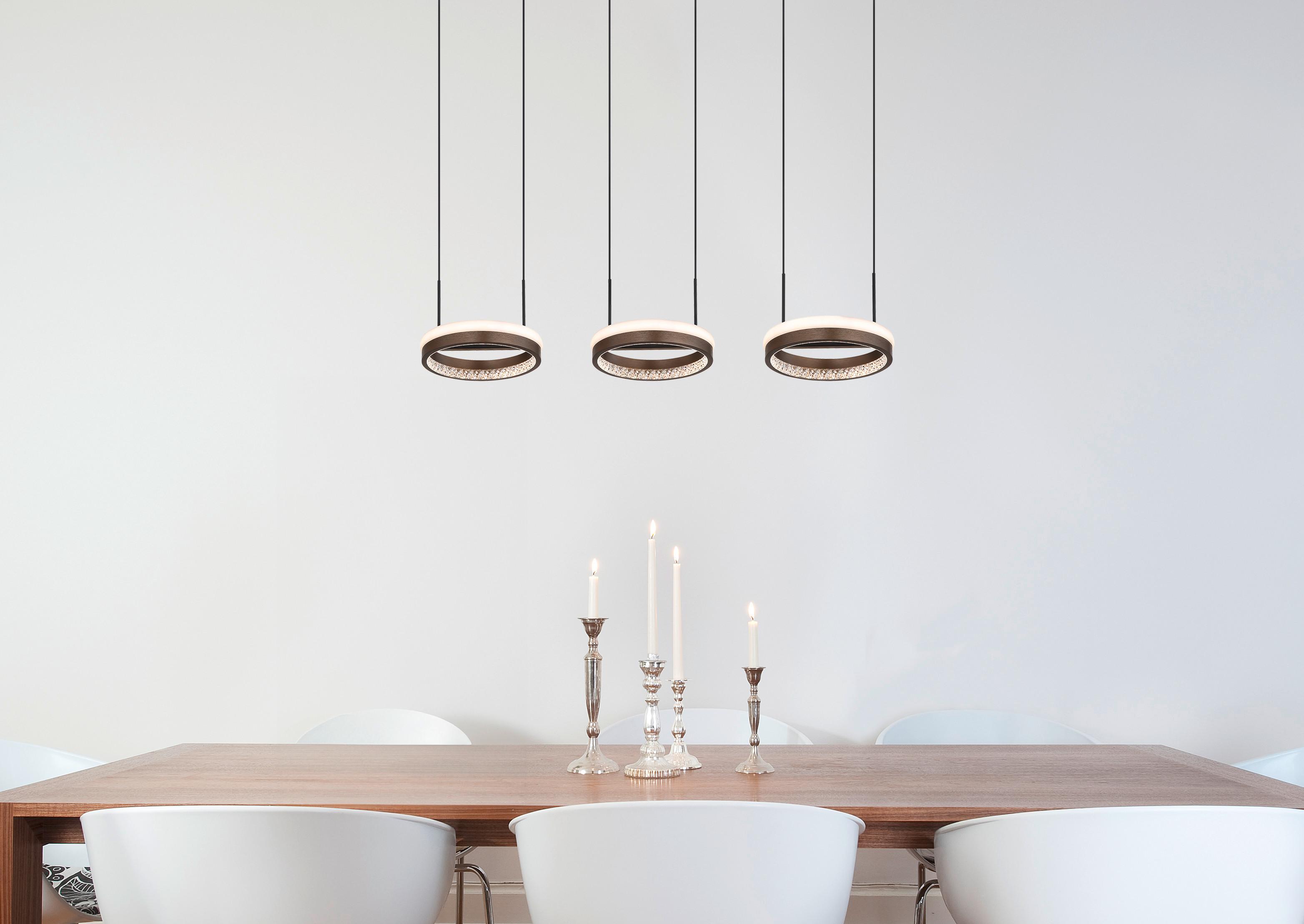 LED-Hängeleuchte 67179h2 Della - Klar/Dunkelgrau, Design, Kunststoff/Metall (82/20,6/150cm) - Globo