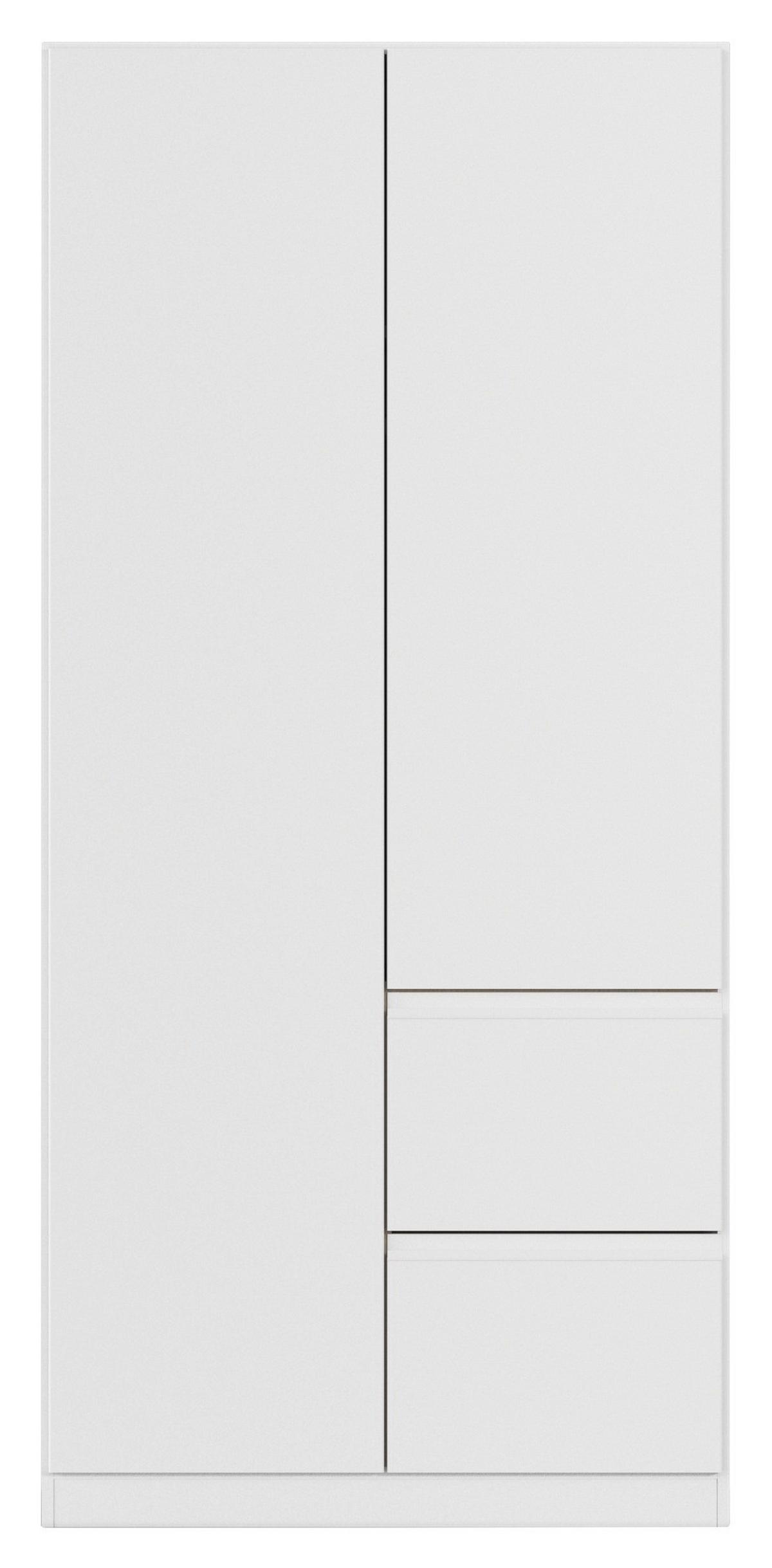 Drehtürenschrank Costa Weiß B: 91 cm - Weiß, MODERN, Holzwerkstoff (91/197/54cm) - Rauch Möbel