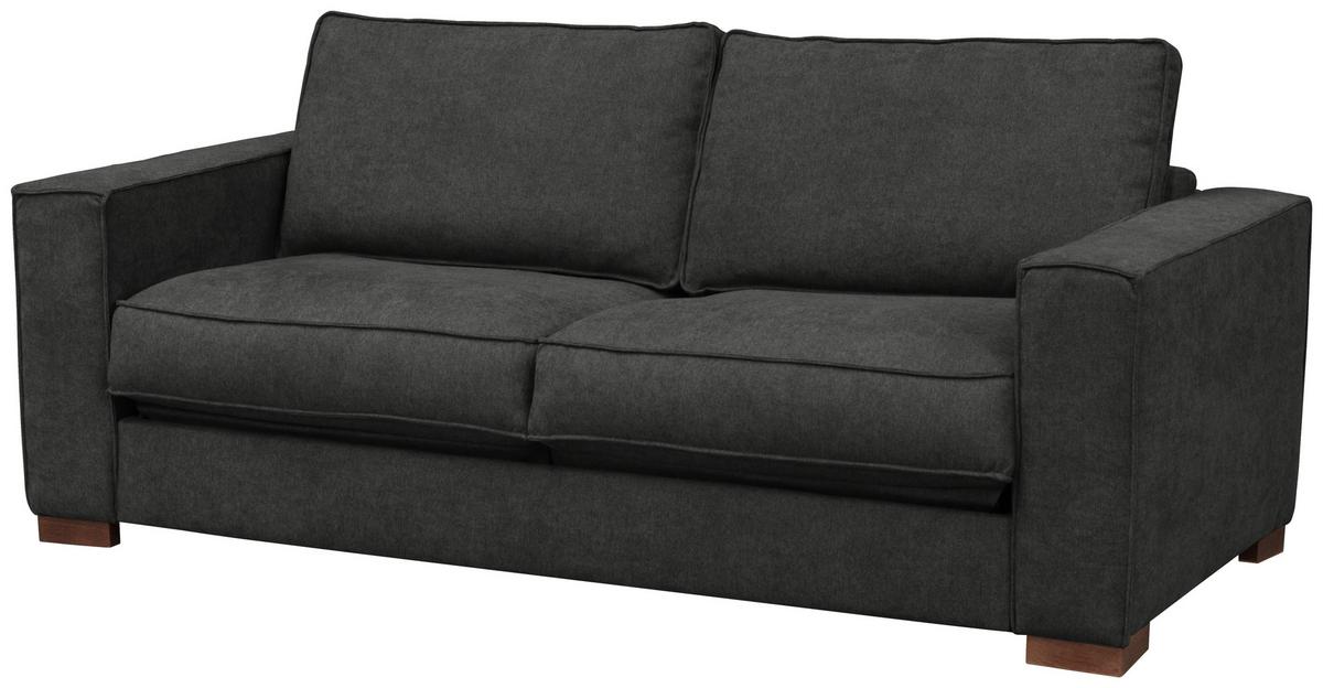 Schlafsofa Texas Anthrazit Webstoff, B: 203 cm - Dunkelbraun/Anthrazit, Design, Textil (203/85/99cm) - MID.YOU