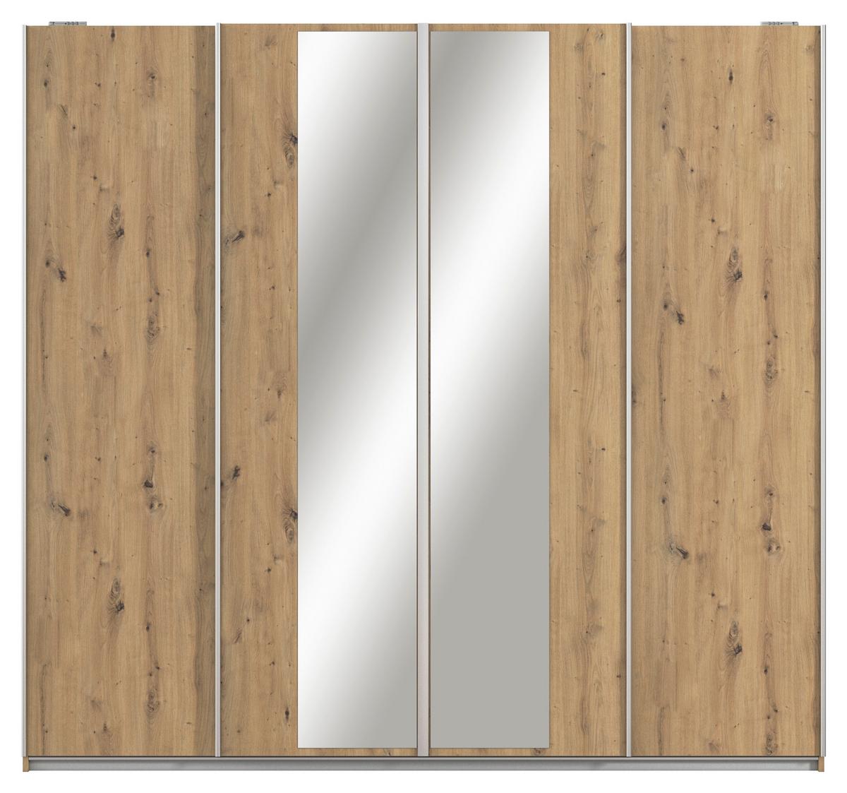Schwebetürenschrank Altera Eiche Artisan Dekor B: 226 cm - Klar/Eiche Artisan, MODERN, Holzwerkstoff (226/211/62cm) - Rauch Möbel