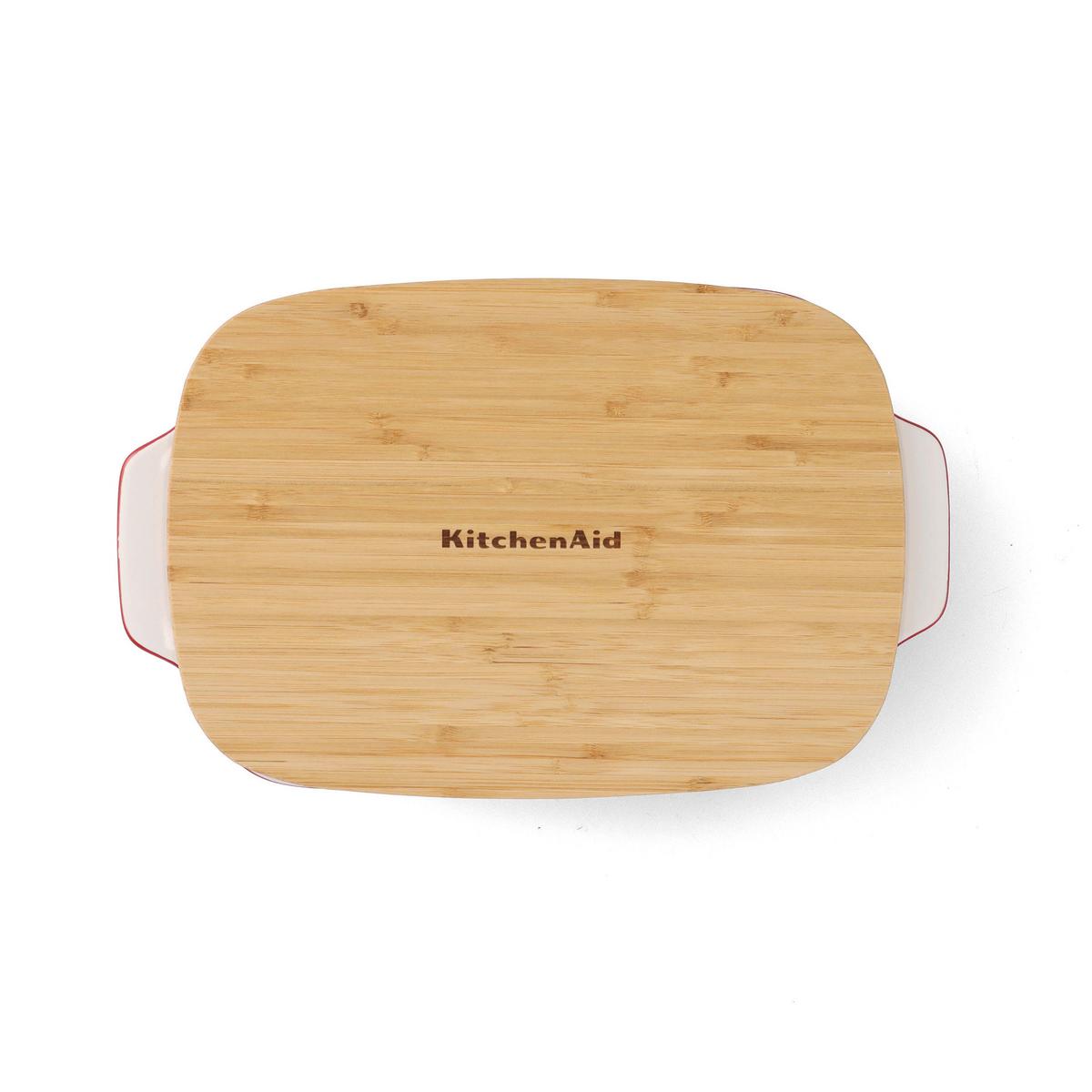 Auflaufform Stoneware Rot/weiß B: 24 Cm - Rot/Weiß, Basics, Naturmaterialien/Keramik (24cm) - Kitchenaid