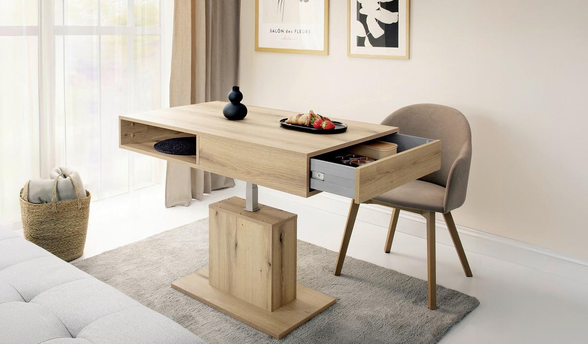 Couchtisch Cortado Artisan Eiche, B: 110m - Eiche Artisan, MODERN, Holzwerkstoff (110/59,6-79,6/65cm) - Modern Living