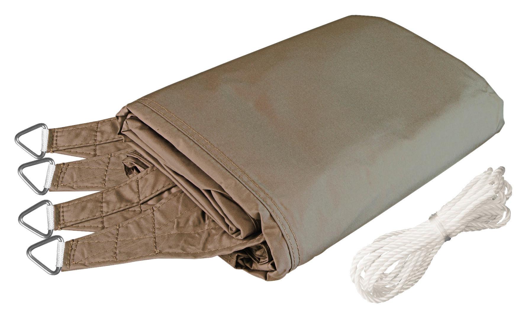 Sonnensegel Quadrat 4x4 M - Taupe, Basics, Kunststoff (400/400cm)