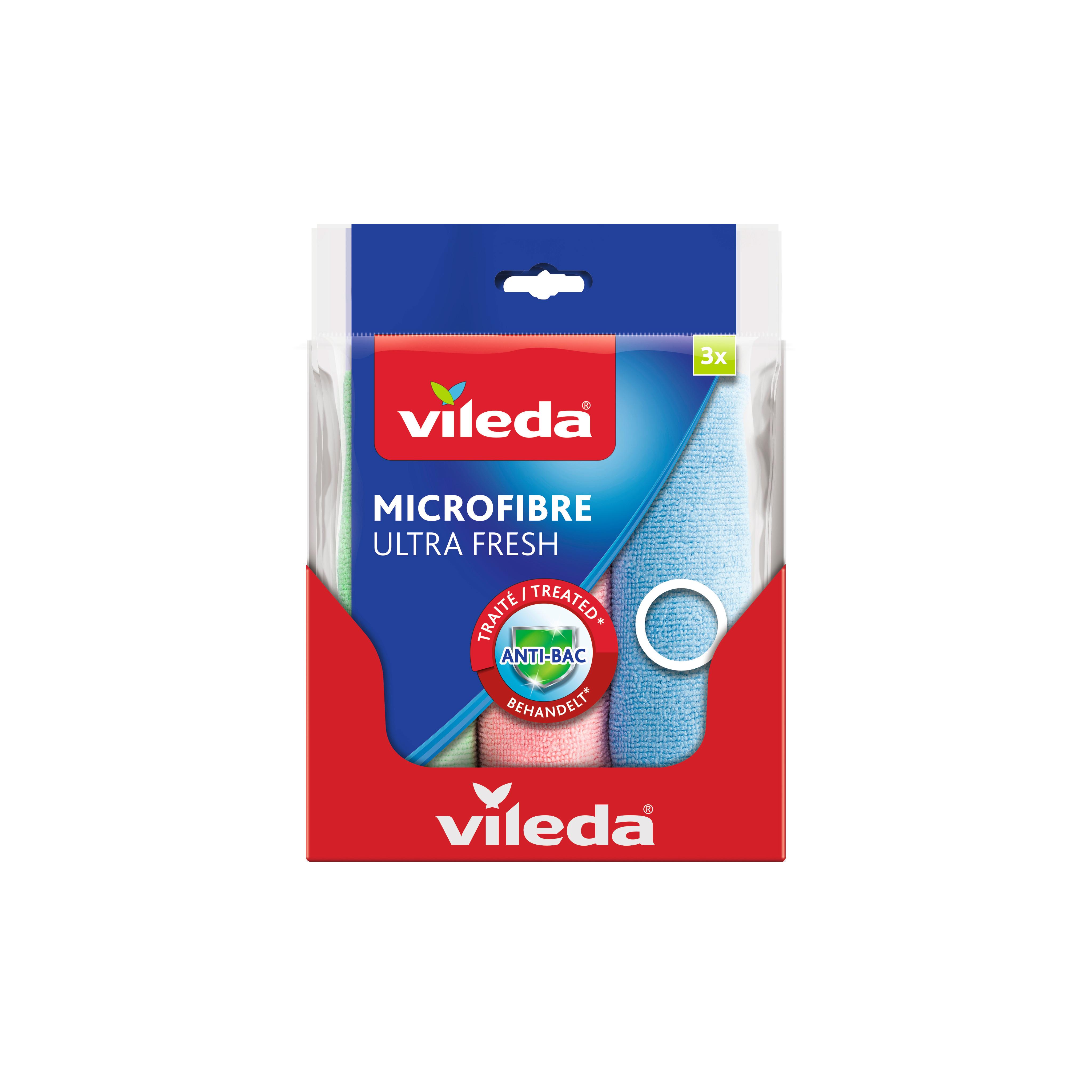 Mikrofasertuch Vileda Ultrafresh - Pastellblau/Hellrosa, Basics, Textil (30/30/0cm) - Vileda