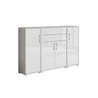 Aktenschrank Office Edition Grau/weiß Hg, B: 172,6 Cm - Weiß Hochglanz/Grau, MODERN, Holzwerkstoff (172,6/113,6/33cm) - MID.YOU