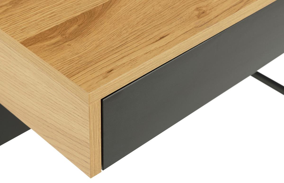 Psací stůl REECE - divoký dub/černá, Trend, kov/kompozitní dřevo (100/88/50cm)
