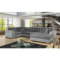Wohnlandschaft Damario Grau/hellgrau U:189x338x189cm - Chromfarben/Hellgrau, Design, Textil (189/338/189cm) - MID.YOU