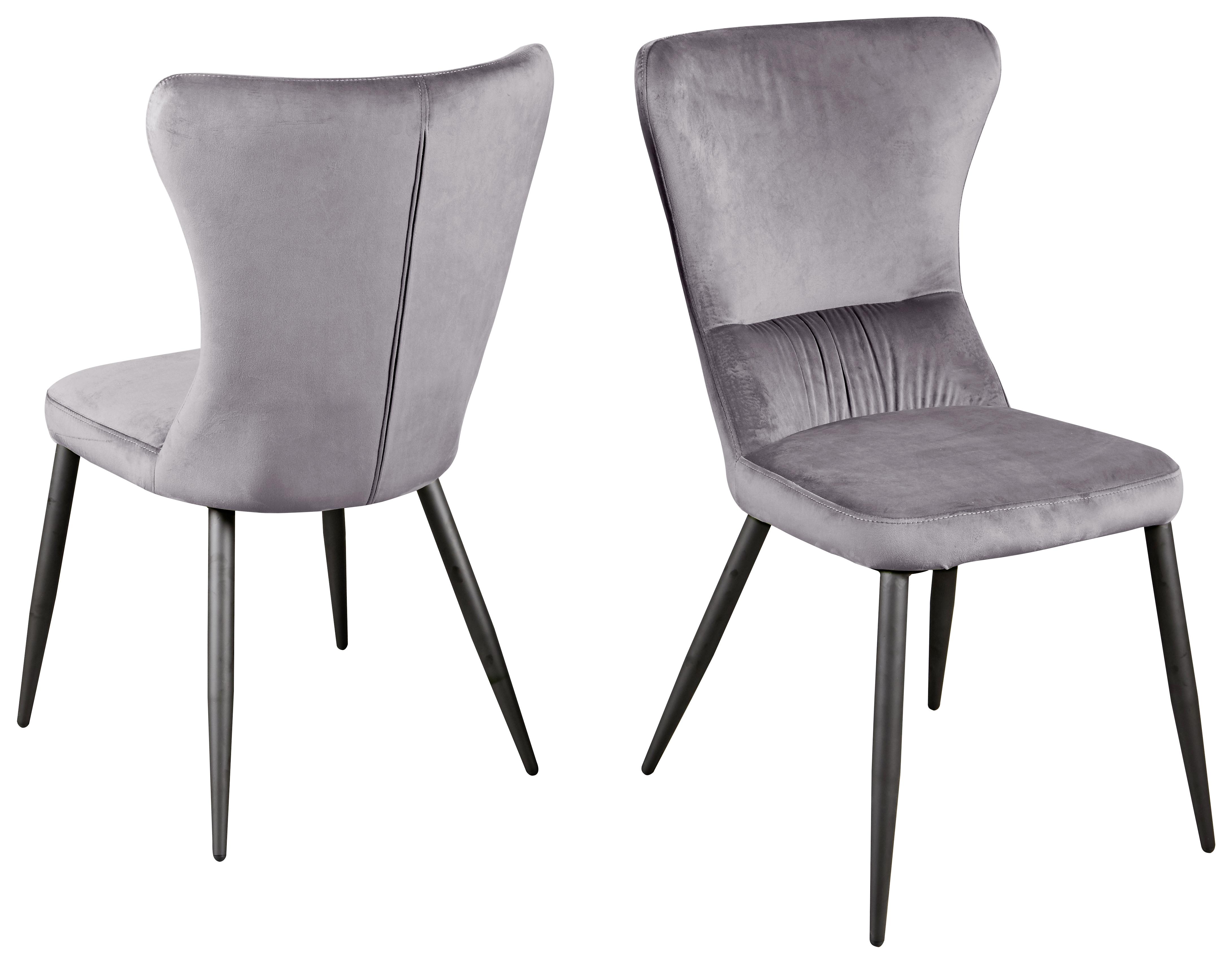 Jídelní Židle Fiona Šedá - černá/antracitová, Design, kov/kompozitní dřevo (51/94/65,5cm)