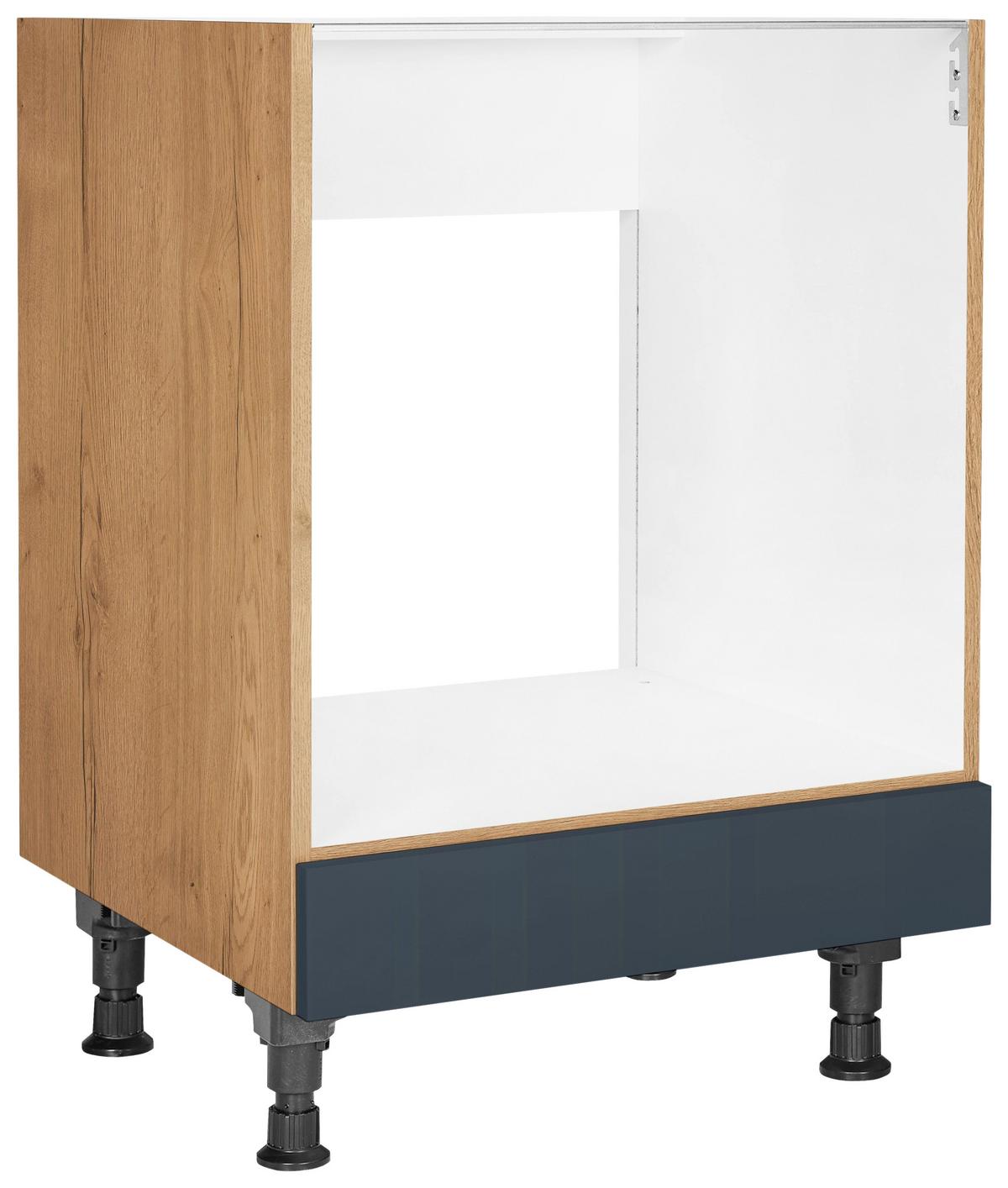 Herdumbauschrank Easytouch - Blau/Eichefarben, MODERN, Holzwerkstoff (60,0/87,0/56,0cm) - Nobilia