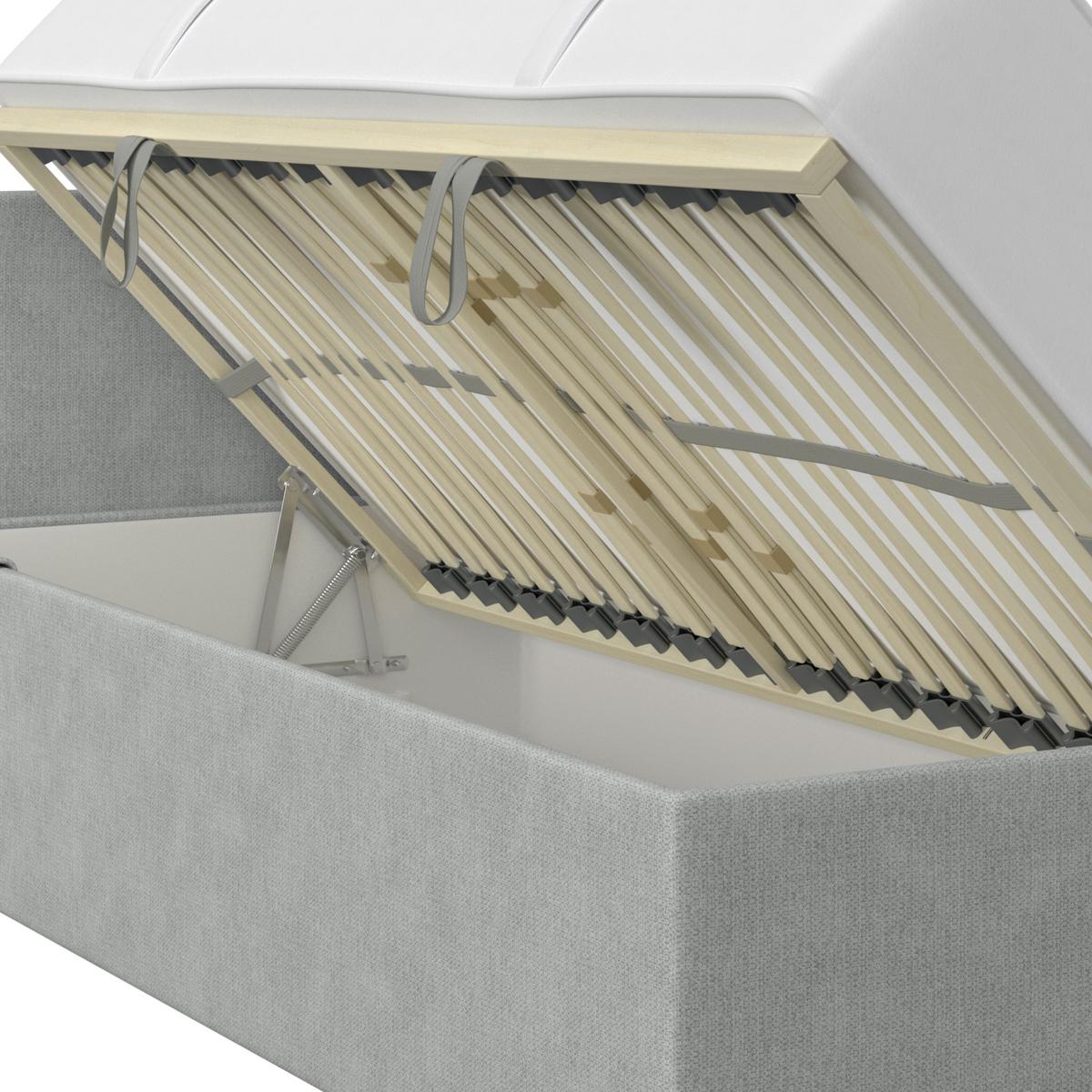 Kárpitozott Ágy Remi 90/200cm - ezüstszínű/sötétszürke, Modern, textil/fa (90/200cm)