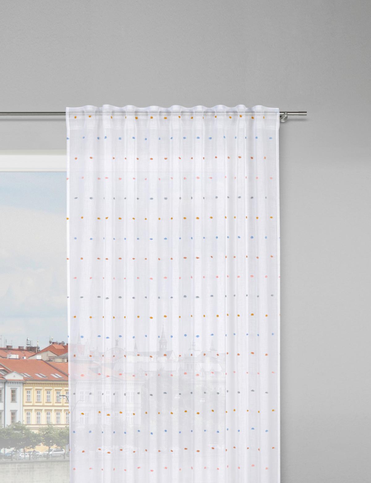HOTOVÝ ZÁVES PICCO -EXT- - viacfarebná/biela, textil (140/245cm) - Zandiara