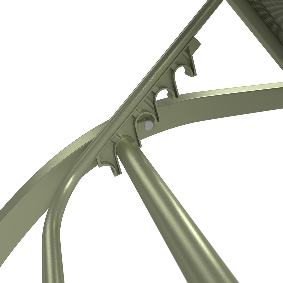 Sonnenliege Olivia Metall/textil Mit Rollen - Beige, MODERN, Textil/Metall (198/62/34-87cm) - Luca Bessoni