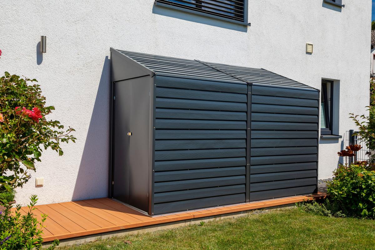 Gerätehaus Mit Pultdach 295x208x124 Cm - Grau, Basics (295/208/124cm)