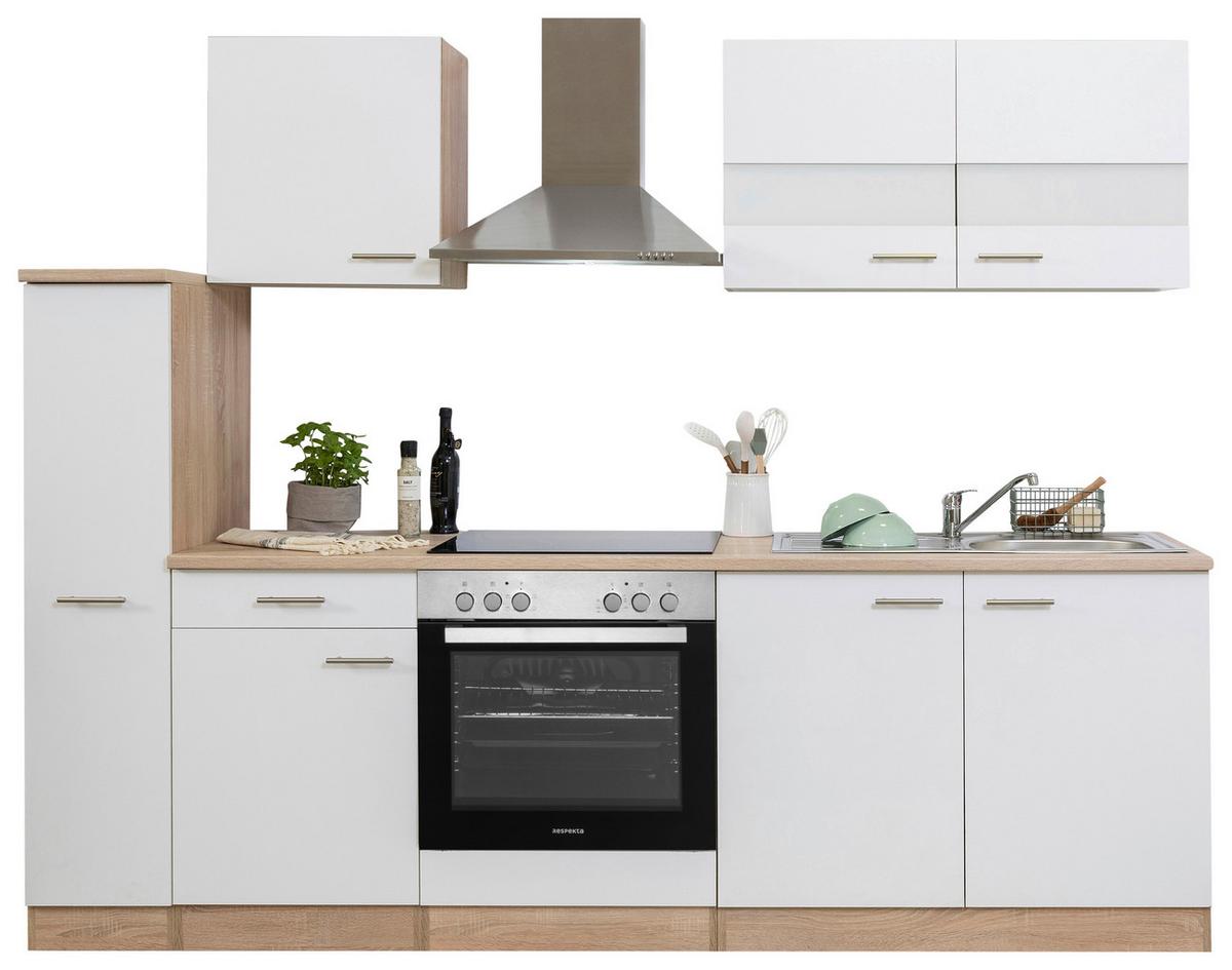Küchenblock Merle Küchenblock 240 cm - Eichefarben/Weiß, Basics, Holzwerkstoff (240cm) - Respekta