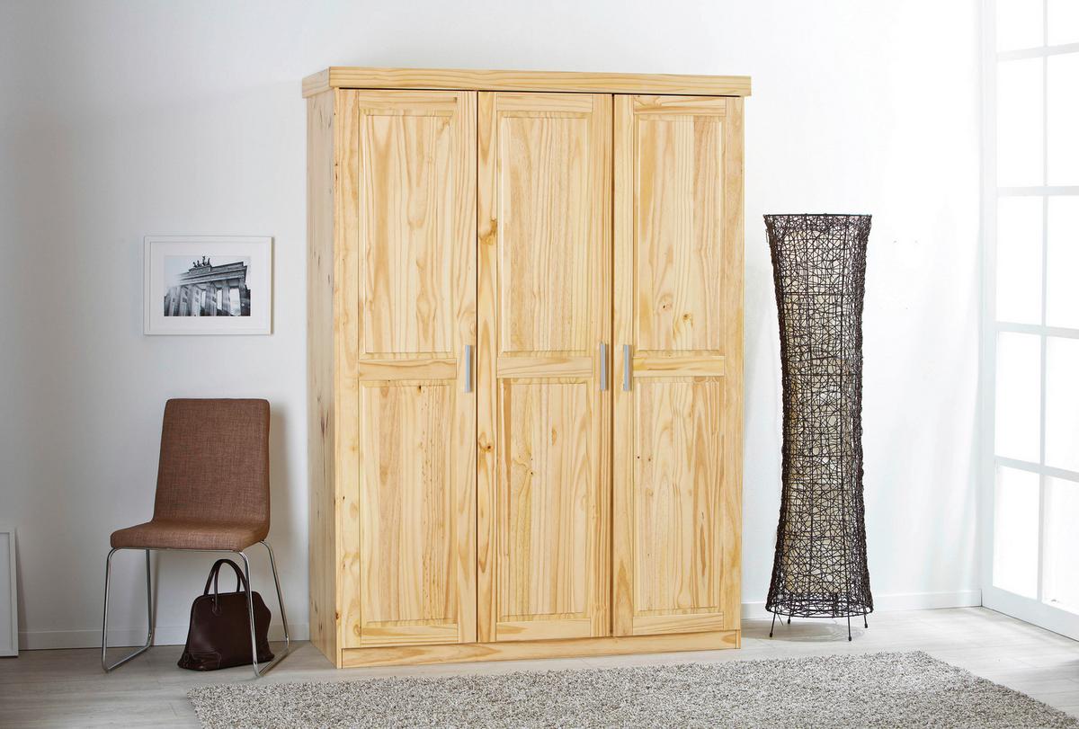 Drehtürenschrank Massiv 140cm Pelle, Kiefer Natur - Naturfarben, LIFESTYLE, Holz (140/190/55cm) - MID.YOU