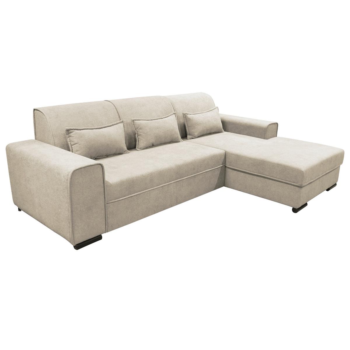 Ecksofa Classic Beige 270x175 cm - Beige/Schwarz, Design, Textil (270/175cm) - MID.YOU