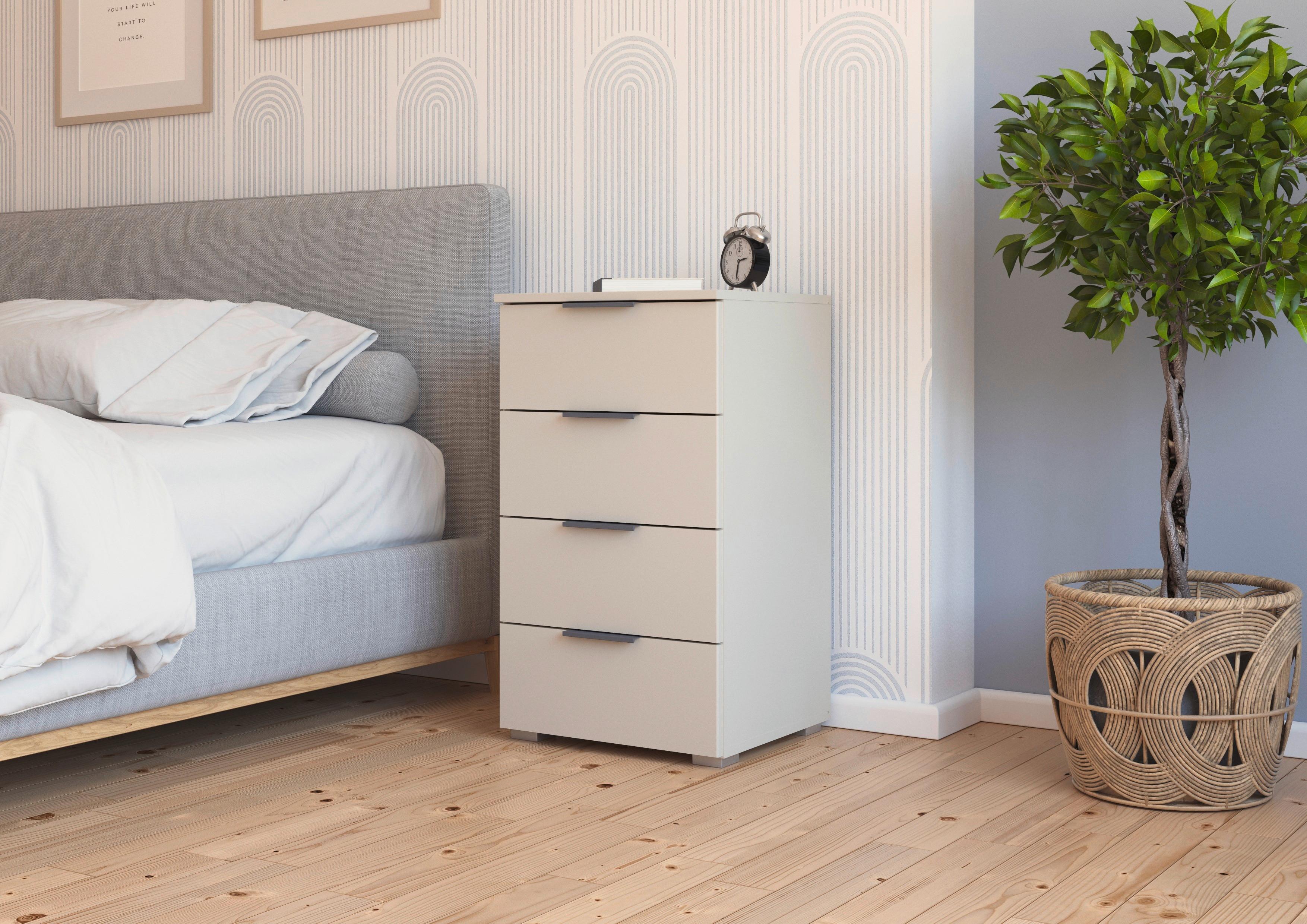 Kommode Mit Soft-Close-System 47 cm Alabama Super Champagner - Champagner/Alufarben, MODERN, Holzwerkstoff (47/81/42cm)