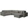 Wohnlandschaft Vouge Grau U: 283x371x208 Cm - Buchefarben/Schwarz, KONVENTIONELL, Textil (283/371/208cm) - Livetastic