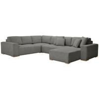 Wohnlandschaft Vouge Grau U: 283x371x208 Cm - Buchefarben/Schwarz, KONVENTIONELL, Textil (283/371/208cm) - Livetastic