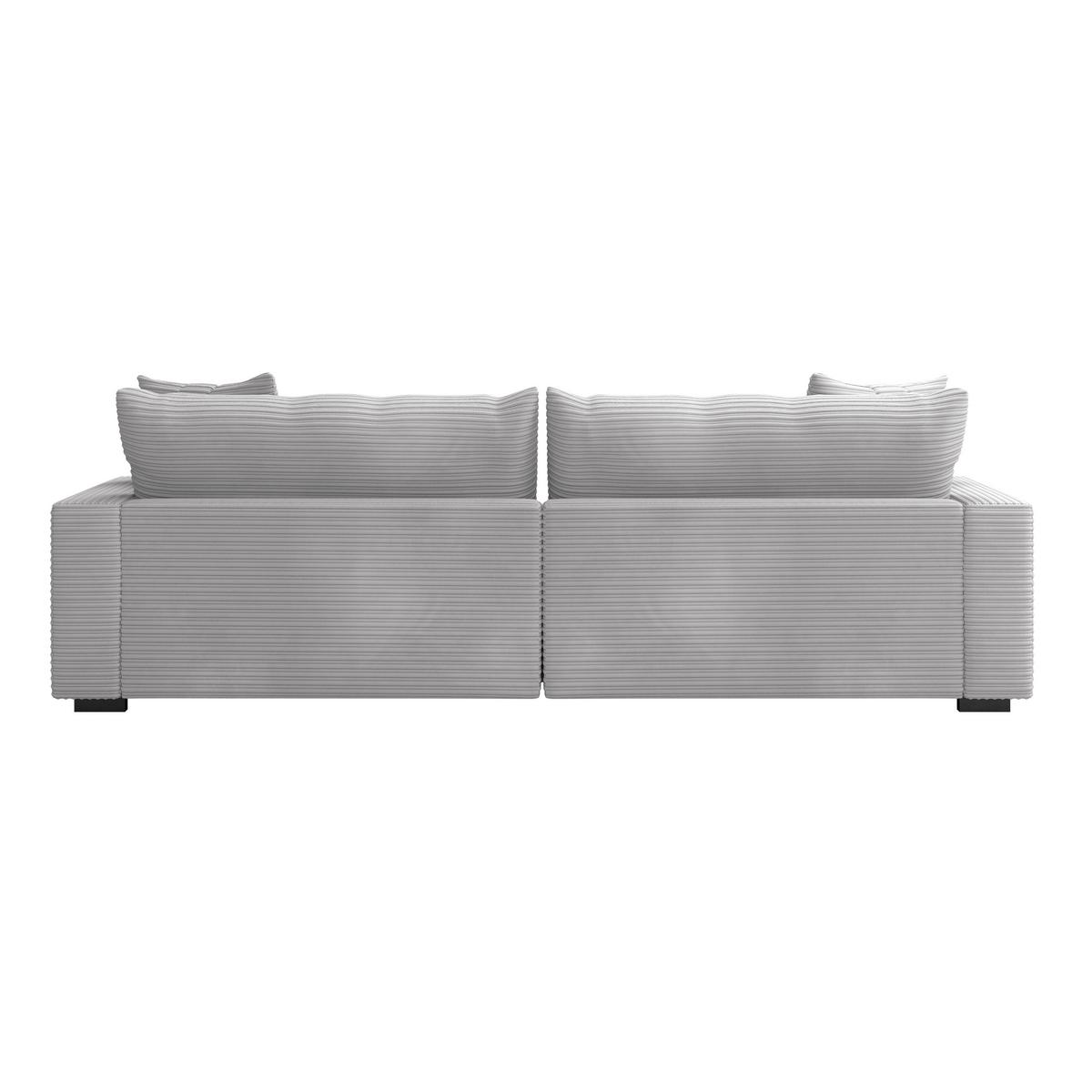 Big Sofa Pelle Mit Kissen B: 261 Cm Hellgrau - Wengefarben/Hellgrau, Trend, Textil (261/124cm) - Luca Bessoni