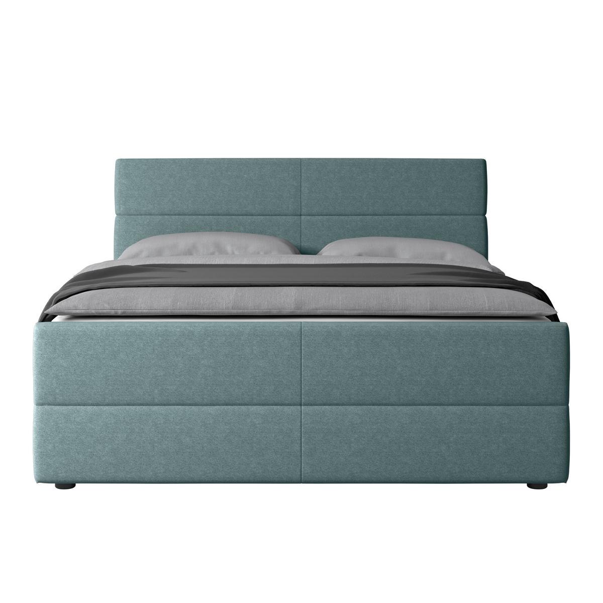 Boxspringbett mit Bettkasten Verona 180x200 cm Blau - Blau/Schwarz, MODERN, Holz/Kunststoff (180/200cm) - MID.YOU