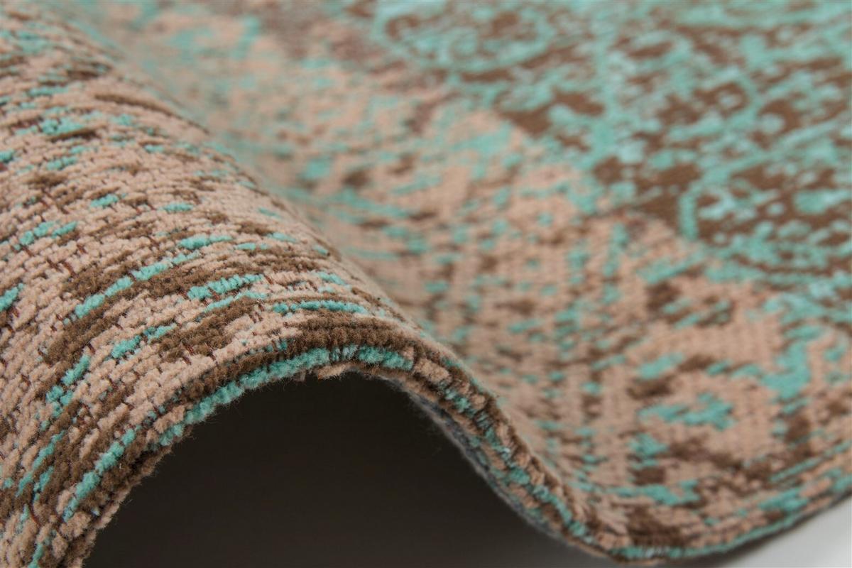 Flachwebteppich Symphony 160 Türkis, 80x150 cm - Türkis, KONVENTIONELL, Textil (80/150cm)