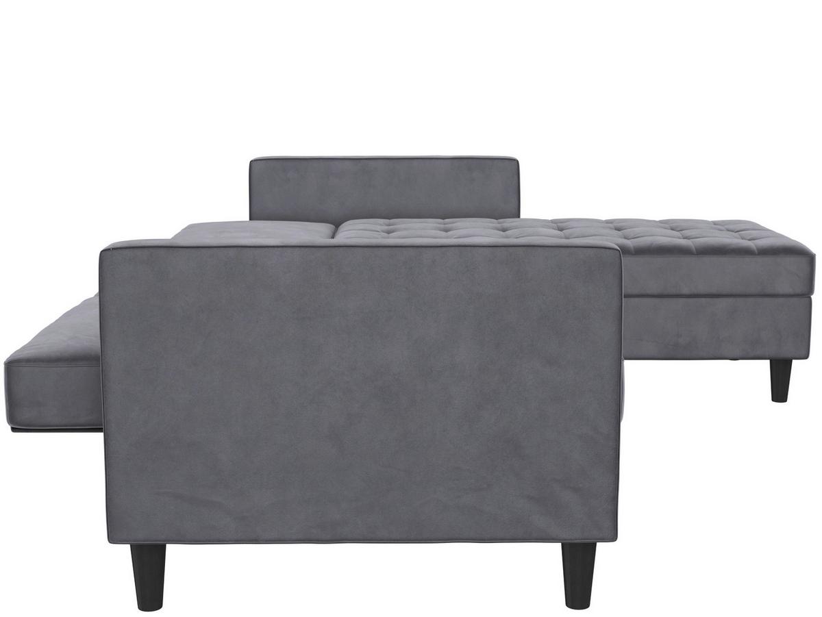 Ecksofa Palermo Anthrazit, mit Stauraum - Anthrazit/Schwarz, Basics, Textil (213/154cm) - Livetastic