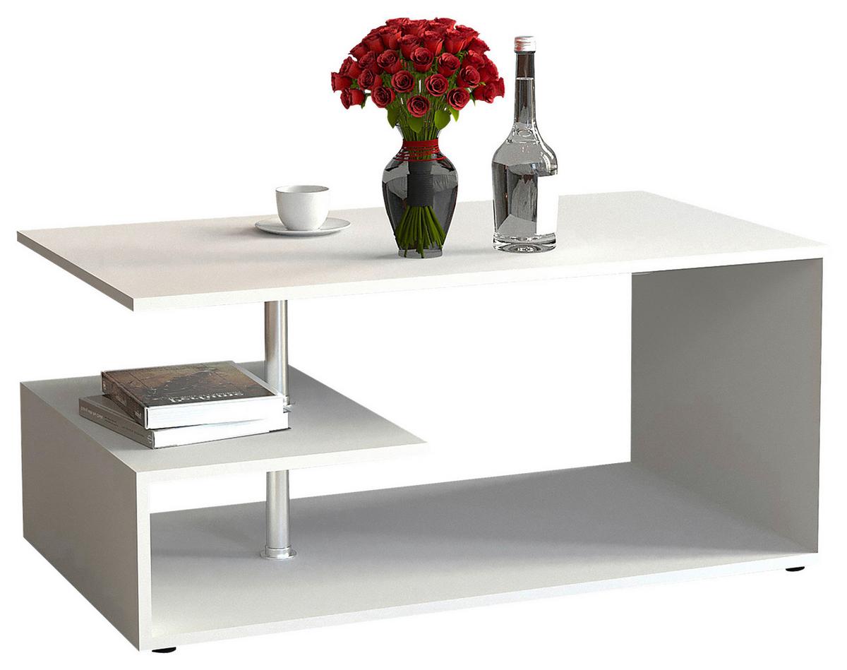 Couchtisch Maliso Weiß L: 91 Cm - Schwarz/Weiß, Design, Holzwerkstoff/Kunststoff (91/53/42cm) - MID.YOU