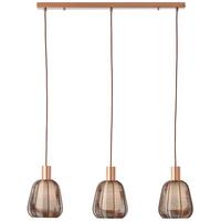 Hängeleuchte 99865/23 Wallace - Dunkelbraun, Design, Glas/Metall (120/18/84cm) - Brilliant