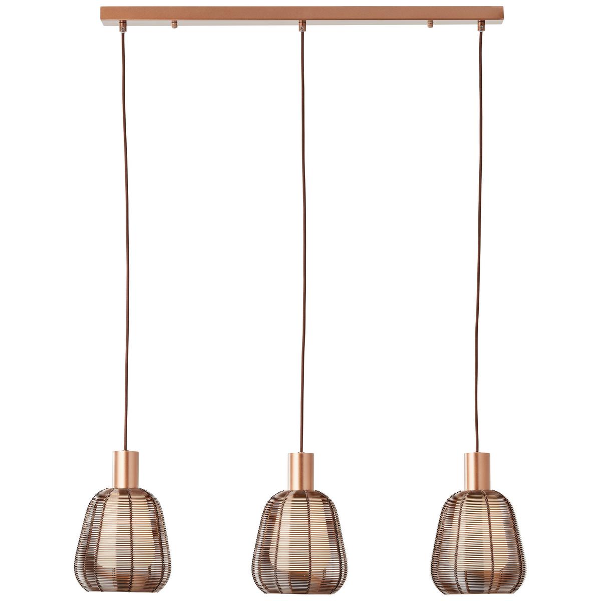 Hängeleuchte 99865/23 Wallace - Dunkelbraun, Design, Glas/Metall (120/18/84cm) - Brilliant