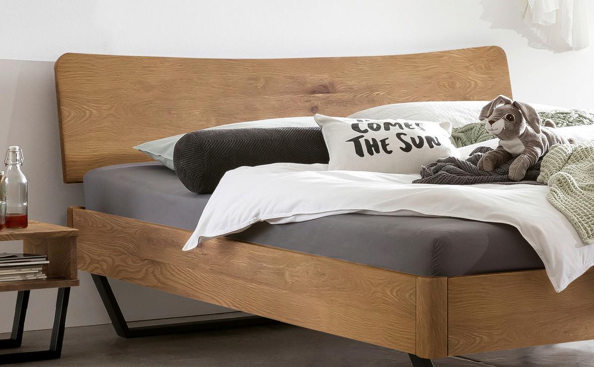 Bett Tresali Wildeiche 140x200 Cm - Wildeiche/Anthrazit, MODERN, Holz (140/200cm) - Hasena