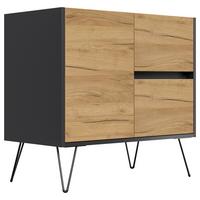 Sideboard Posseik Industrial Eichefarben/Graphit B: 79 cm - Eichefarben/Schwarz, Design, Holzwerkstoff (79/75,8/42cm) - P & B