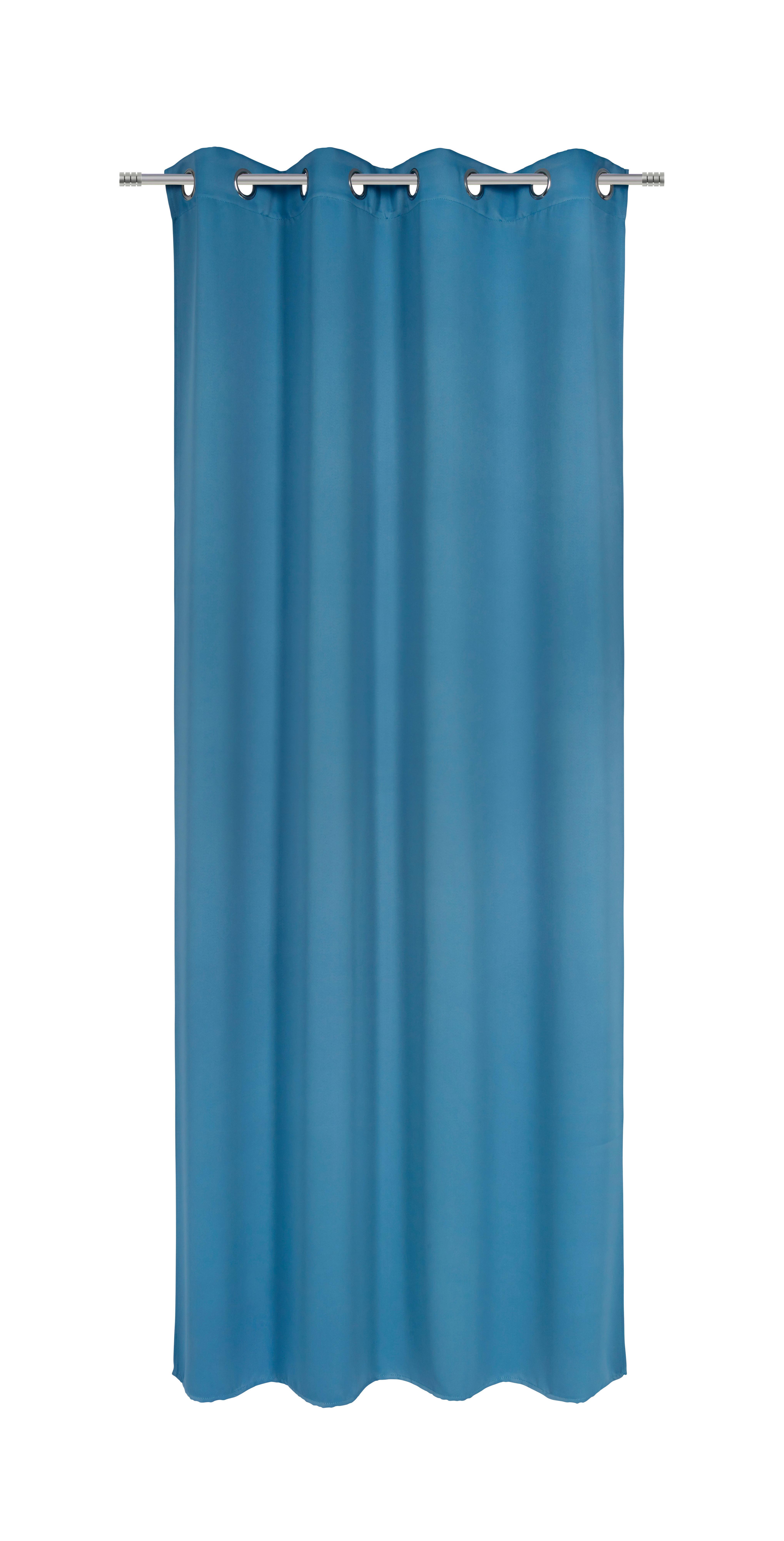 Vorhang Mit Ösen Elma B: 140cm, Petrol - Petrol, ROMANTIK / LANDHAUS, Textil (140/245cm) - James Wood