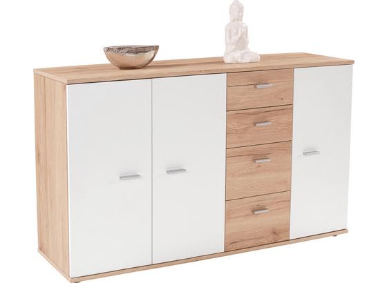 Komoda Graz Xr05 - bílá/barvy dubu, Moderní, kompozitní dřevo (155/82,4/35,5cm) Komoda Graz Xr05 - bílá/barvy dubu, Moderní, kompozitní dřevo (155/82,4/35,5cm)